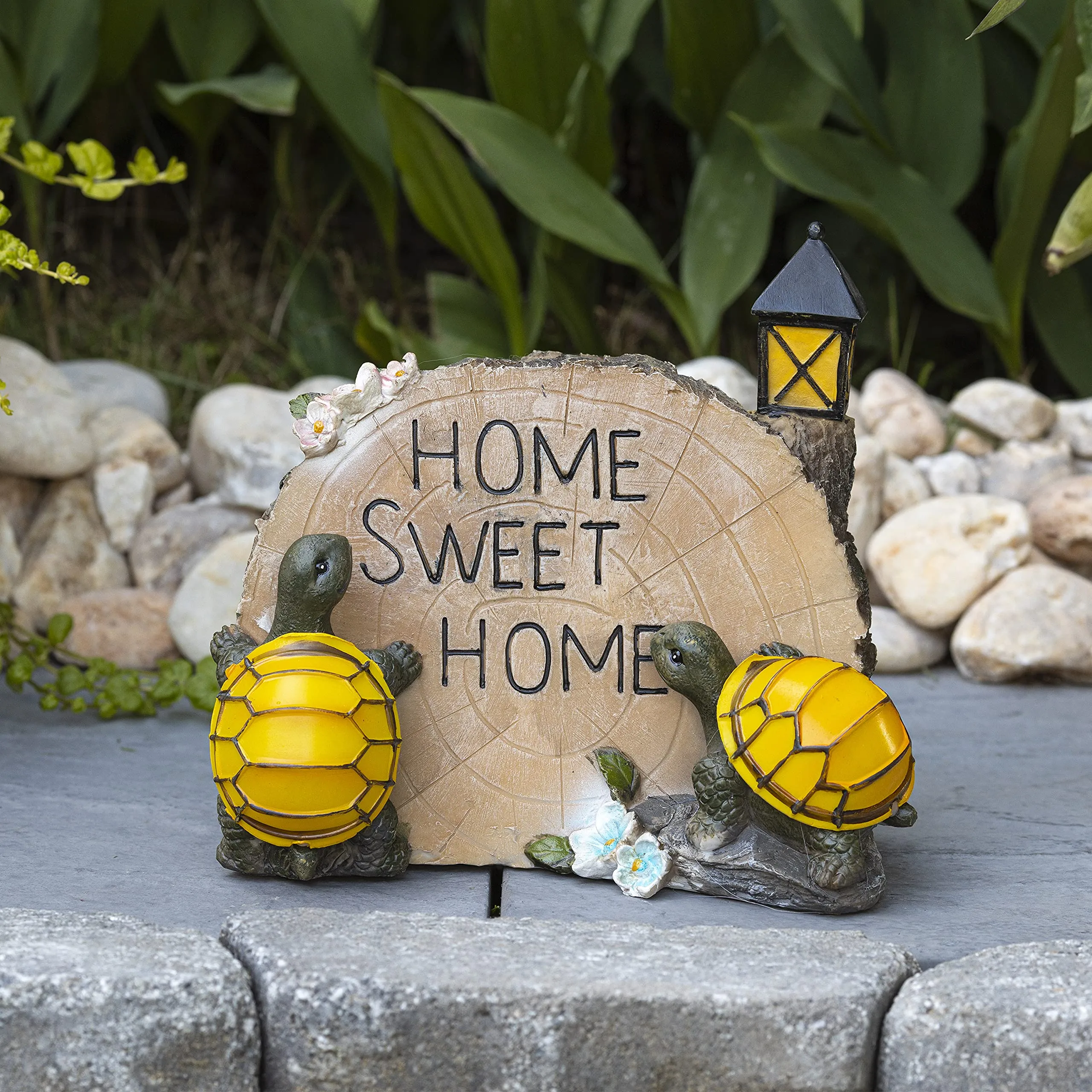 VP Home Turtles Home Sweet Home Solar Powered LED Outdoor Decor Garden