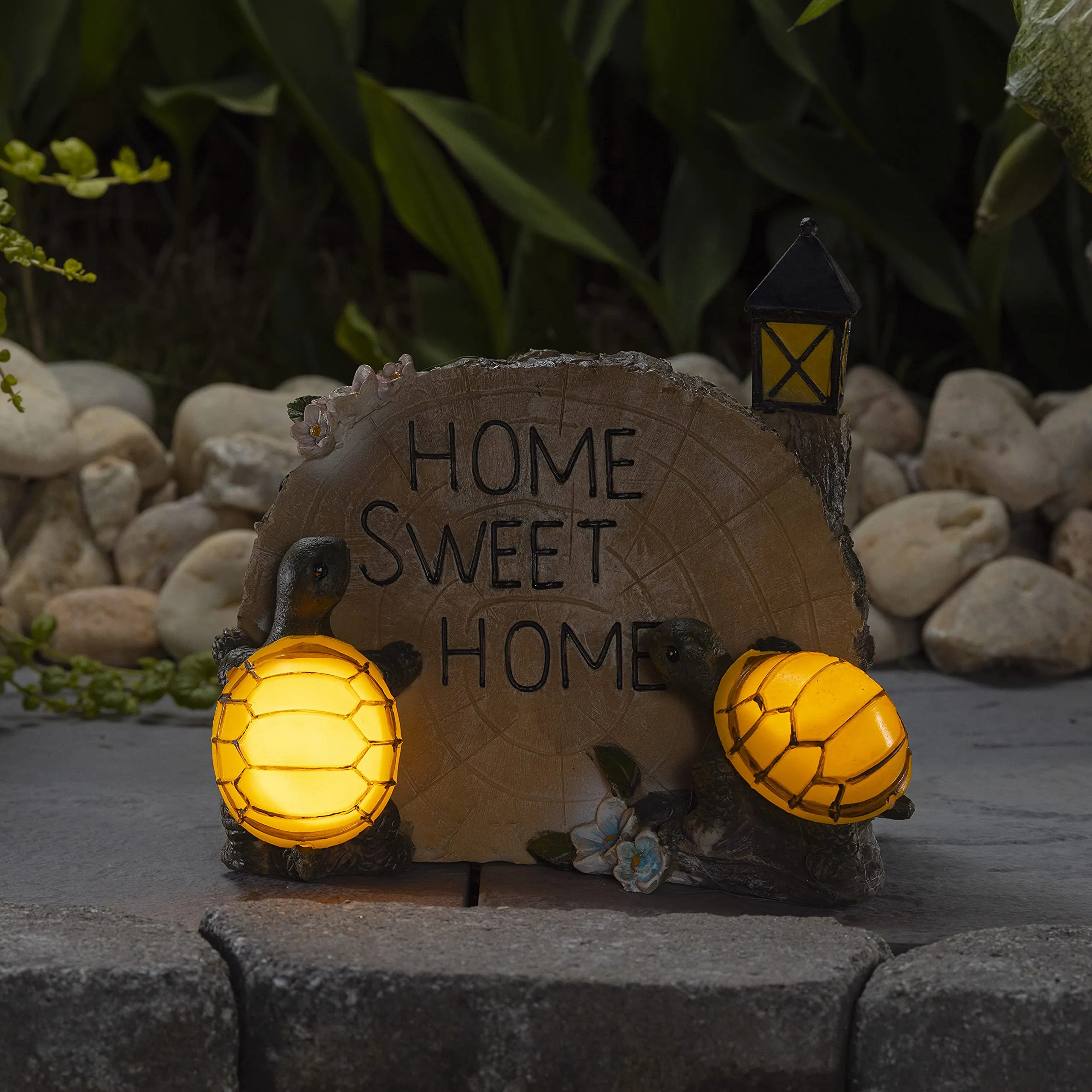 VP Home Turtles Home Sweet Home Solar Powered LED Outdoor Decor Garden