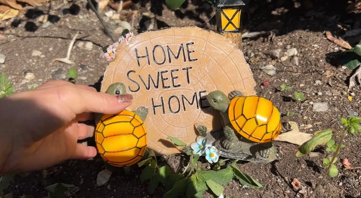 VP Home Turtles Home Sweet Home Solar Powered LED Outdoor Decor Garden