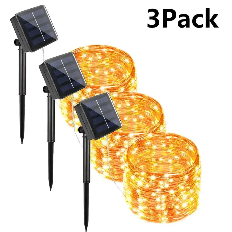 Waterproof Solar LED Fairy Lights - 7M/12M/22M/32M - Outdoor Festoon String Lights for Christmas Party Garden Decoration
