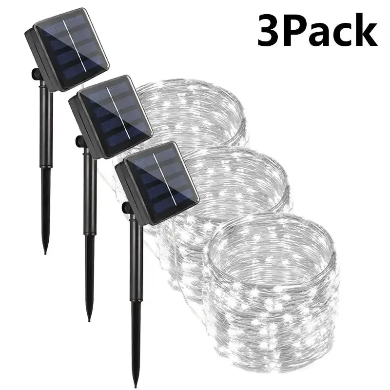Waterproof Solar LED Fairy Lights - 7M/12M/22M/32M - Outdoor Festoon String Lights for Christmas Party Garden Decoration