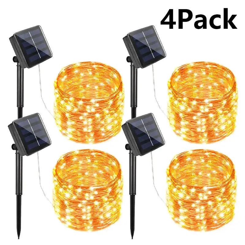 Waterproof Solar LED Fairy Lights - 7M/12M/22M/32M - Outdoor Festoon String Lights for Christmas Party Garden Decoration