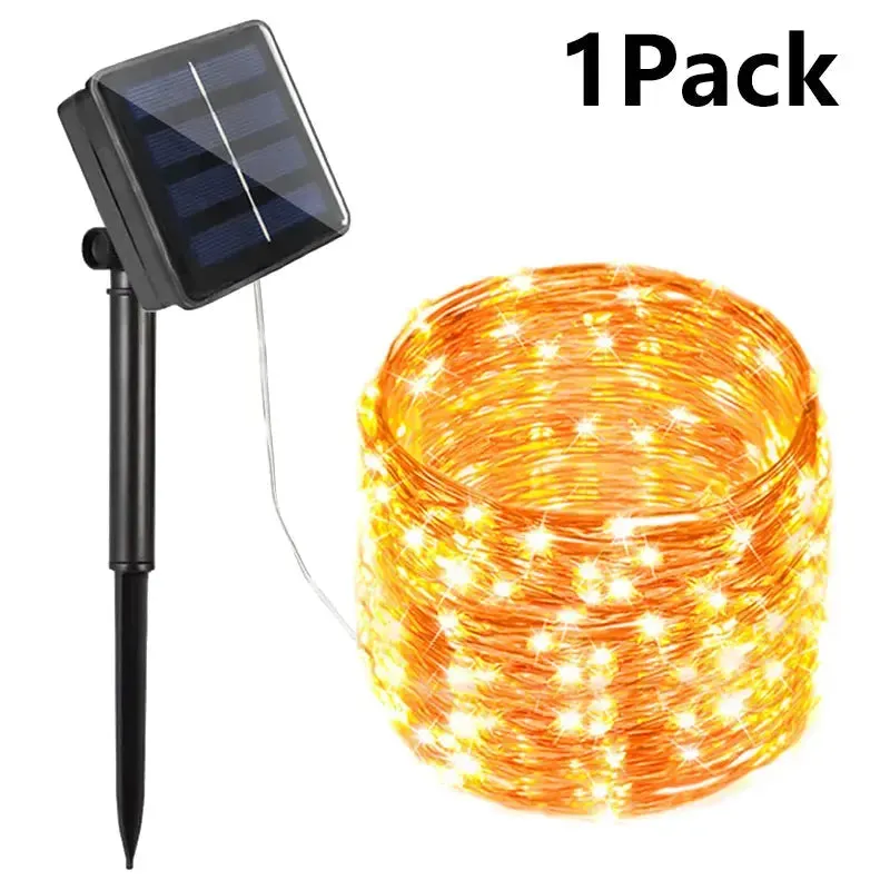 Waterproof Solar LED Fairy Lights - 7M/12M/22M/32M - Outdoor Festoon String Lights for Christmas Party Garden Decoration