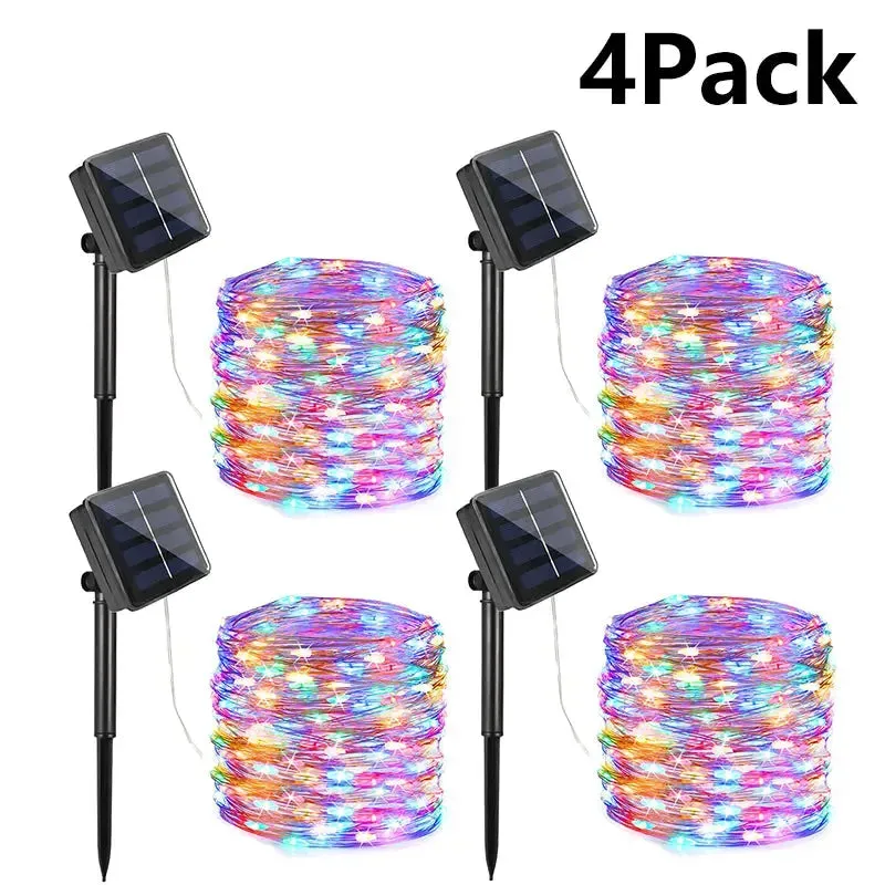 Waterproof Solar LED Fairy Lights - 7M/12M/22M/32M - Outdoor Festoon String Lights for Christmas Party Garden Decoration