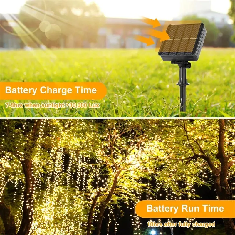 Waterproof Solar LED Fairy Lights - 7M/12M/22M/32M - Outdoor Festoon String Lights for Christmas Party Garden Decoration