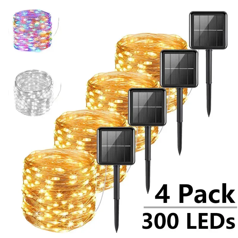 Waterproof Solar LED Fairy Lights - 7M/12M/22M/32M - Outdoor Festoon String Lights for Christmas Party Garden Decoration
