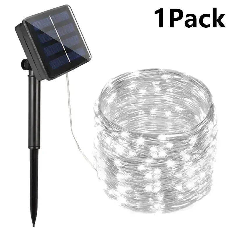 Waterproof Solar LED Fairy Lights - 7M/12M/22M/32M - Outdoor Festoon String Lights for Christmas Party Garden Decoration
