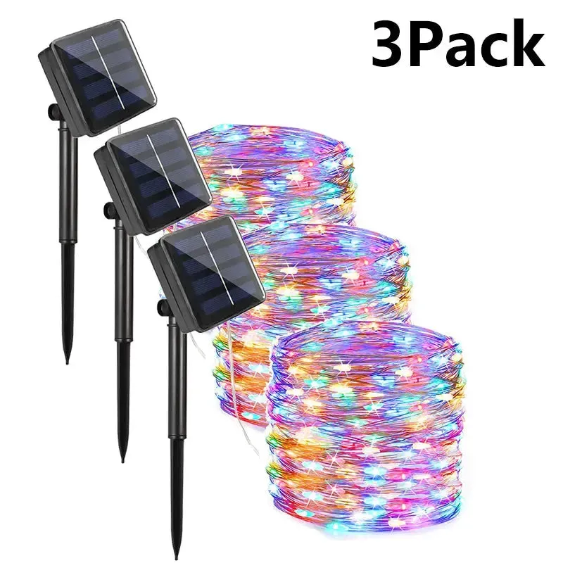 Waterproof Solar LED Fairy Lights - 7M/12M/22M/32M - Outdoor Festoon String Lights for Christmas Party Garden Decoration