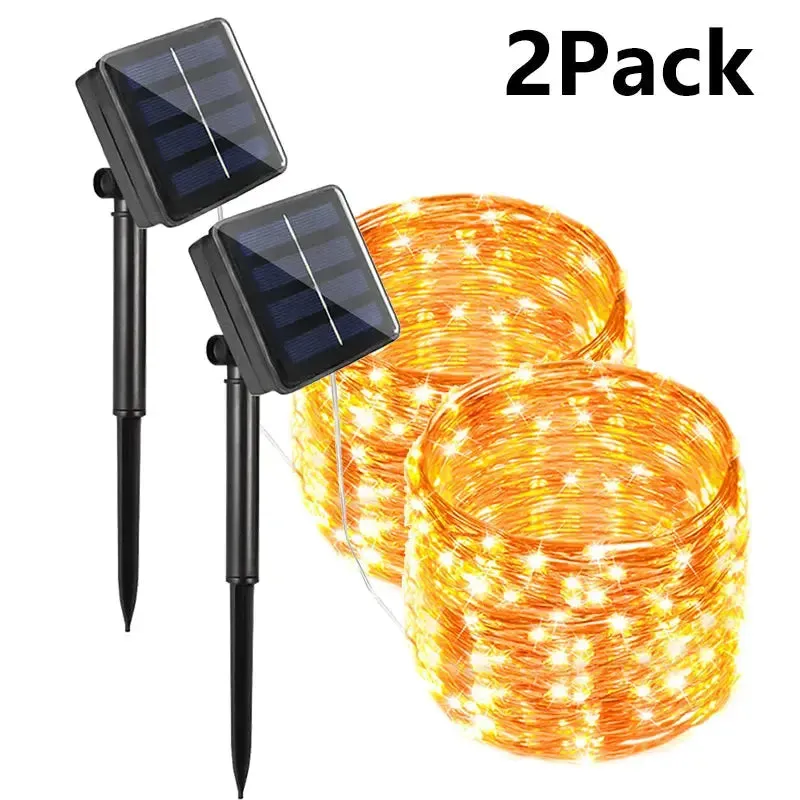 Waterproof Solar LED Fairy Lights - 7M/12M/22M/32M - Outdoor Festoon String Lights for Christmas Party Garden Decoration
