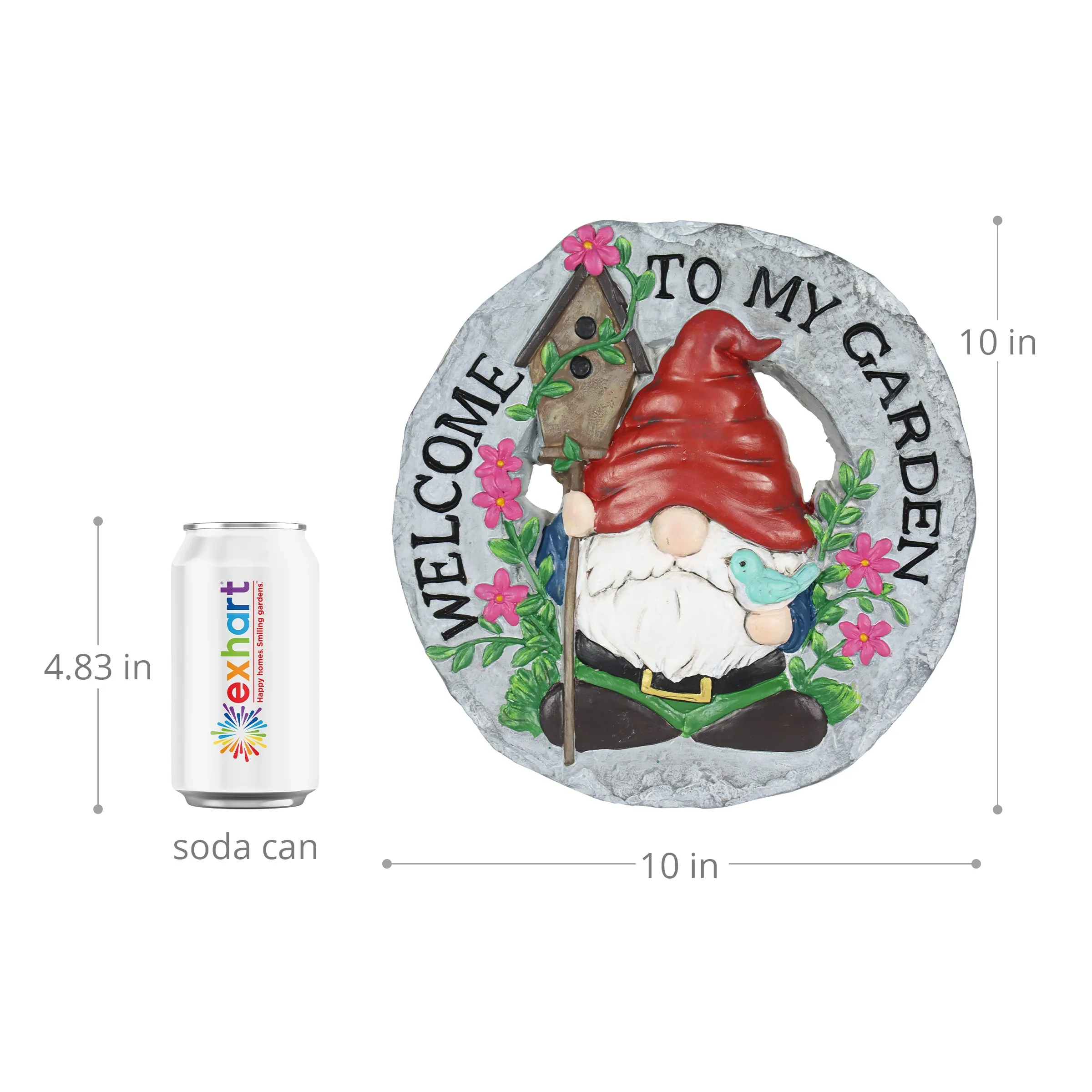 Welcome to my Garden Gnome Hand Painted Resin Stepping Stone, 10 Inch