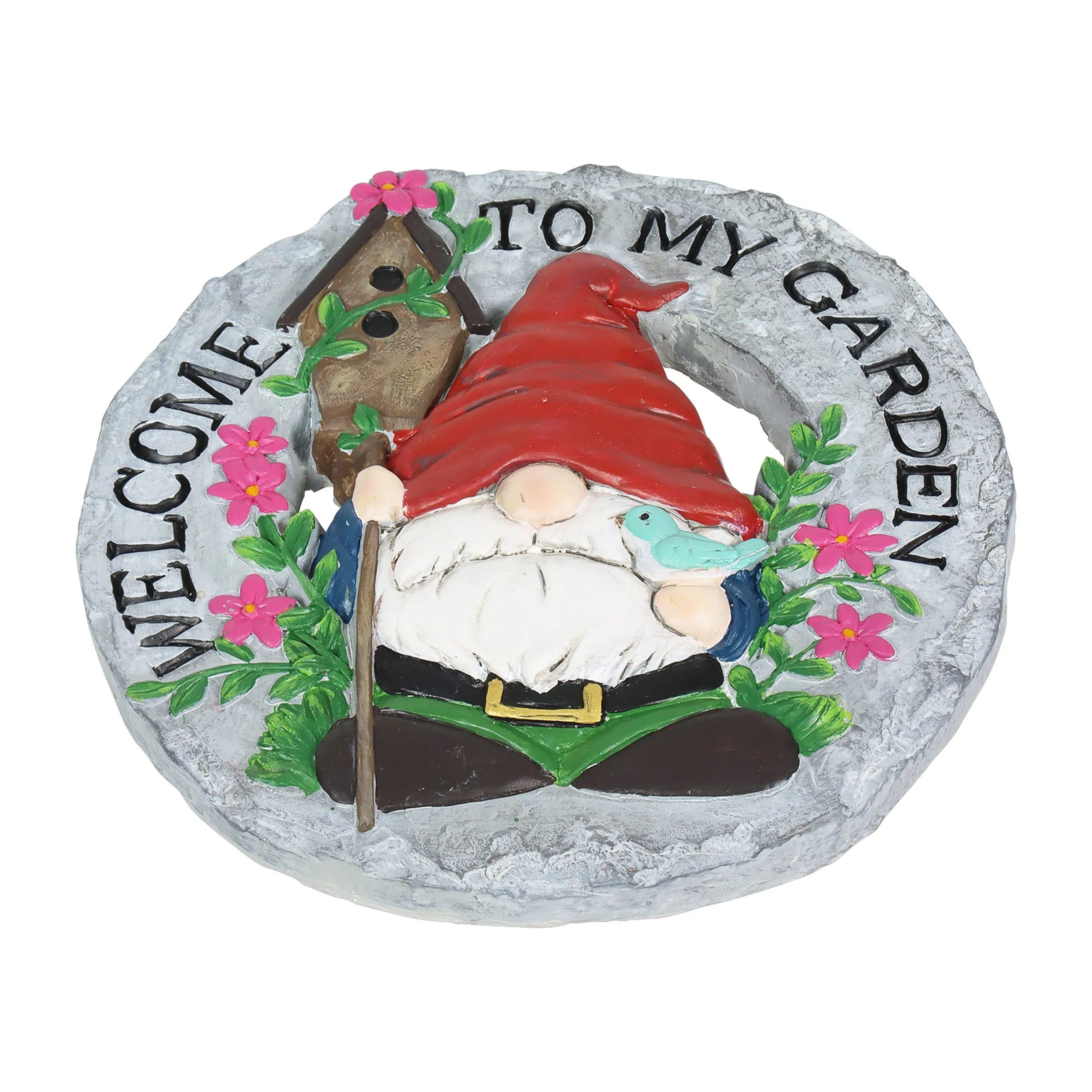 Welcome to my Garden Gnome Hand Painted Resin Stepping Stone, 10 Inch