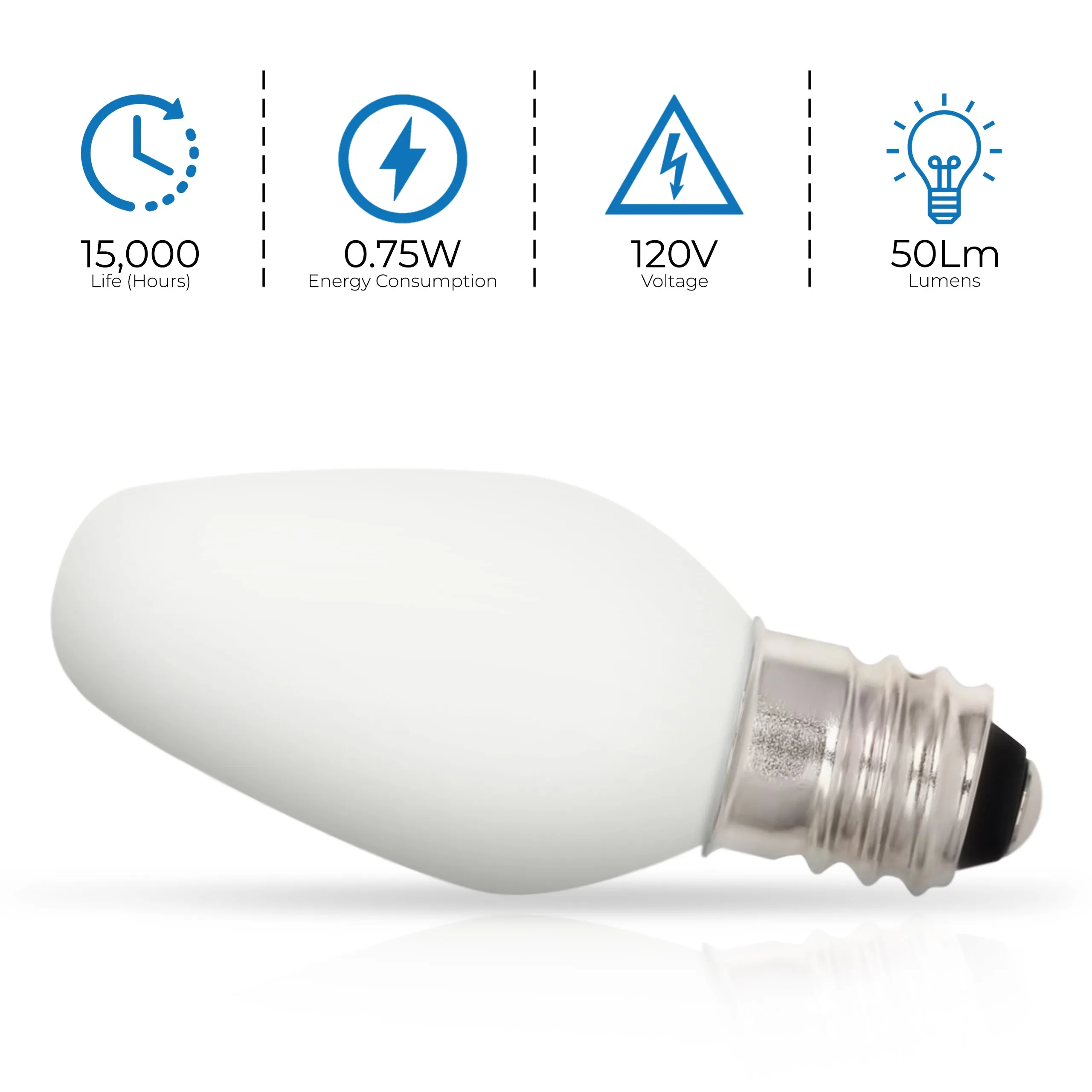 Westinghouse 5510900 C7 LED Specialty Non-Dimmable Night Light Bulb - 0.75-Watt - Frosted - 2700 Kelvin - E12 Base (2-Pack)