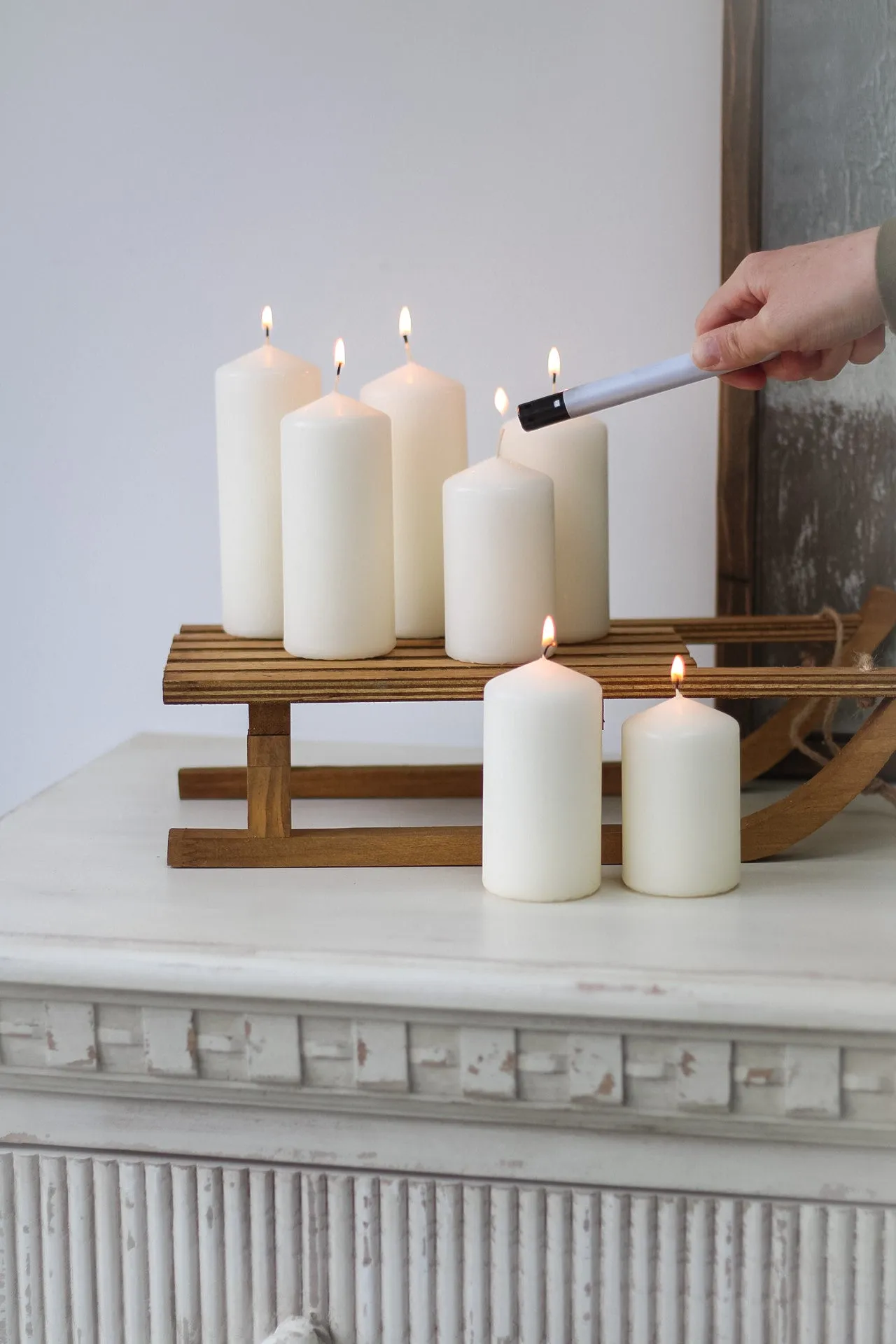 White Pillar Candles | Bundle of 7
