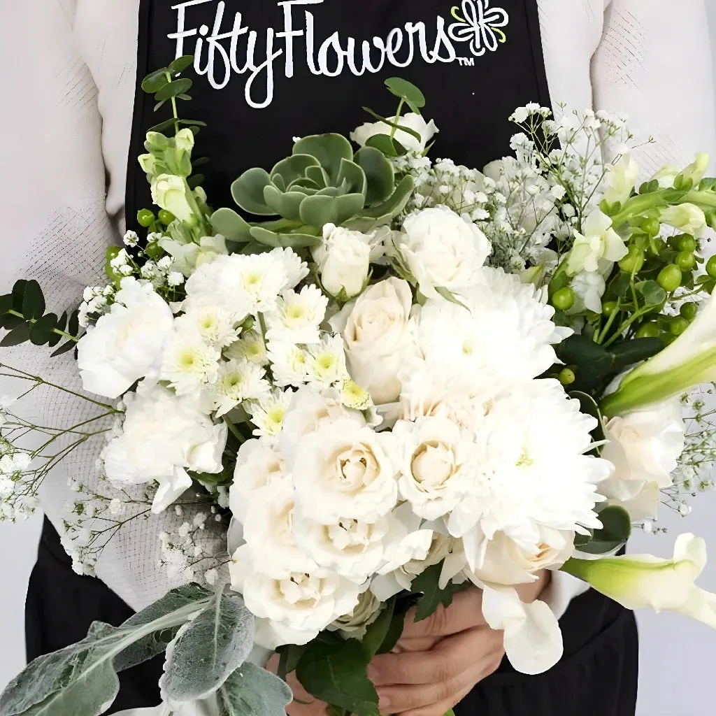 White Wedding Table Centerpieces