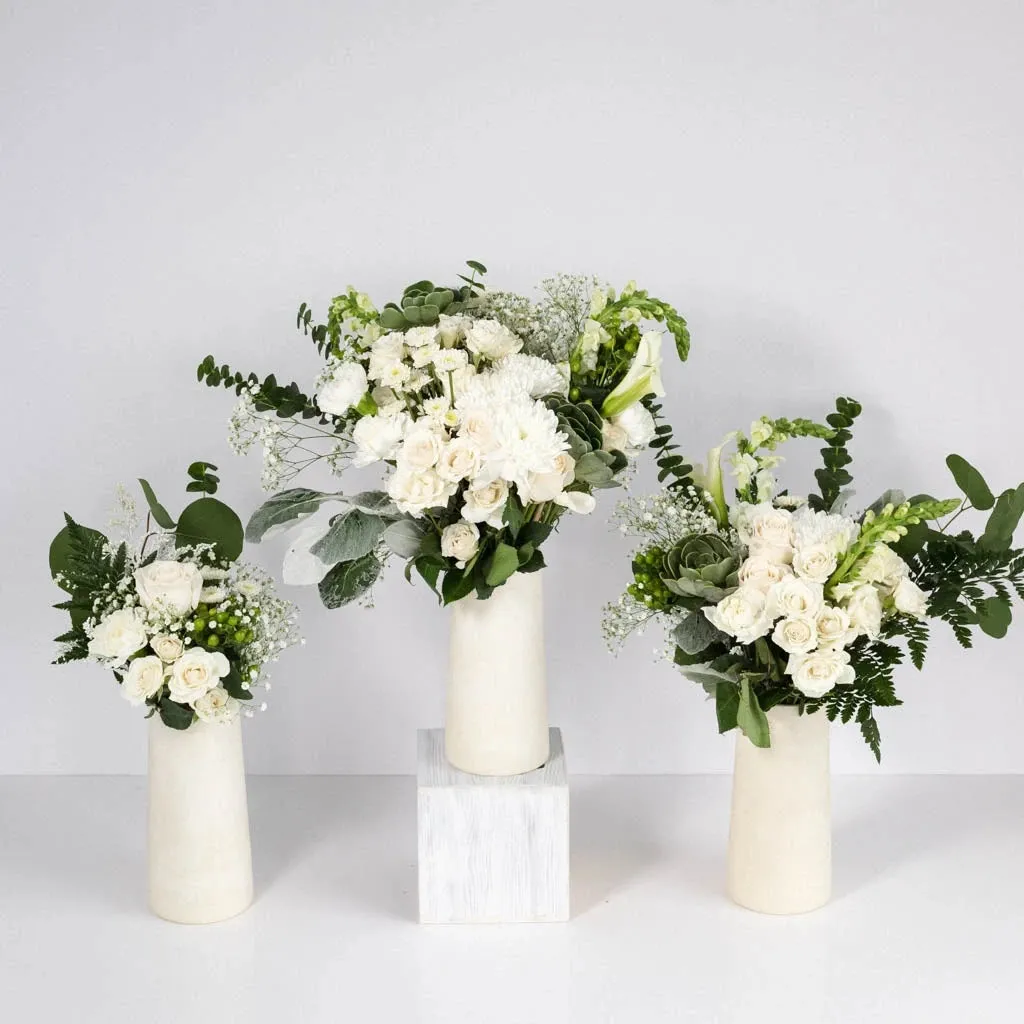 White Wedding Table Centerpieces