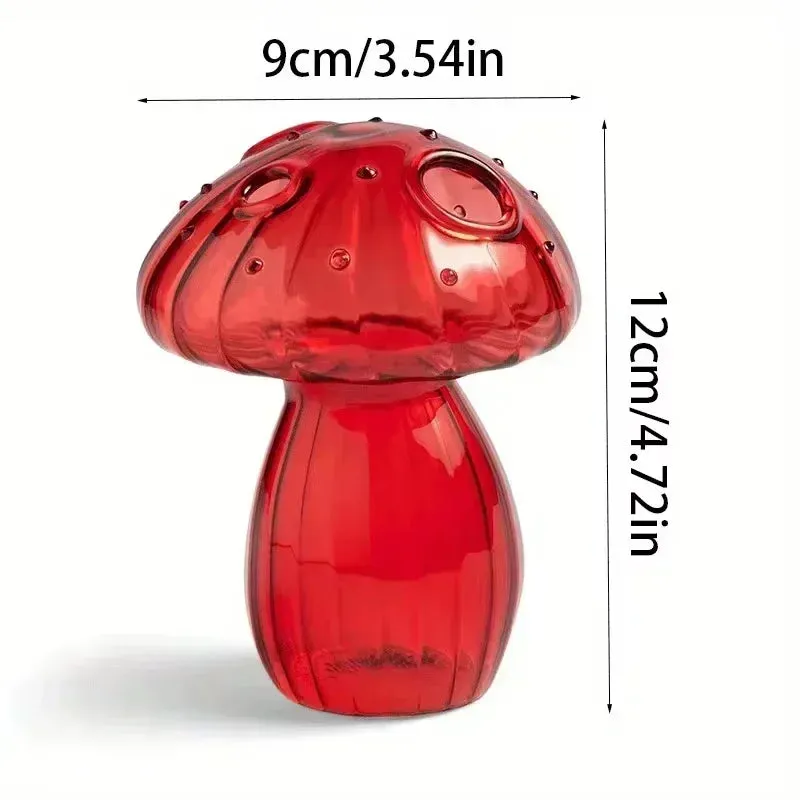 Yeknu Colourful Mushroom Vase Plant Glass Plant  Bud Vase Decoration Home Glass Aromatherapy Vase Living Room Dining Room Desktop