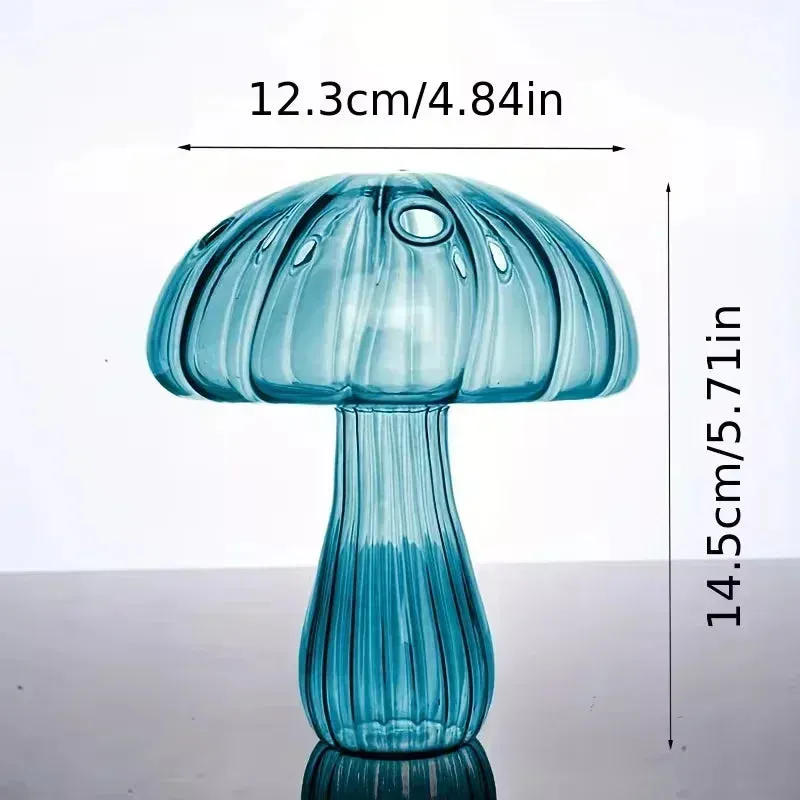 Yeknu Colourful Mushroom Vase Plant Glass Plant  Bud Vase Decoration Home Glass Aromatherapy Vase Living Room Dining Room Desktop