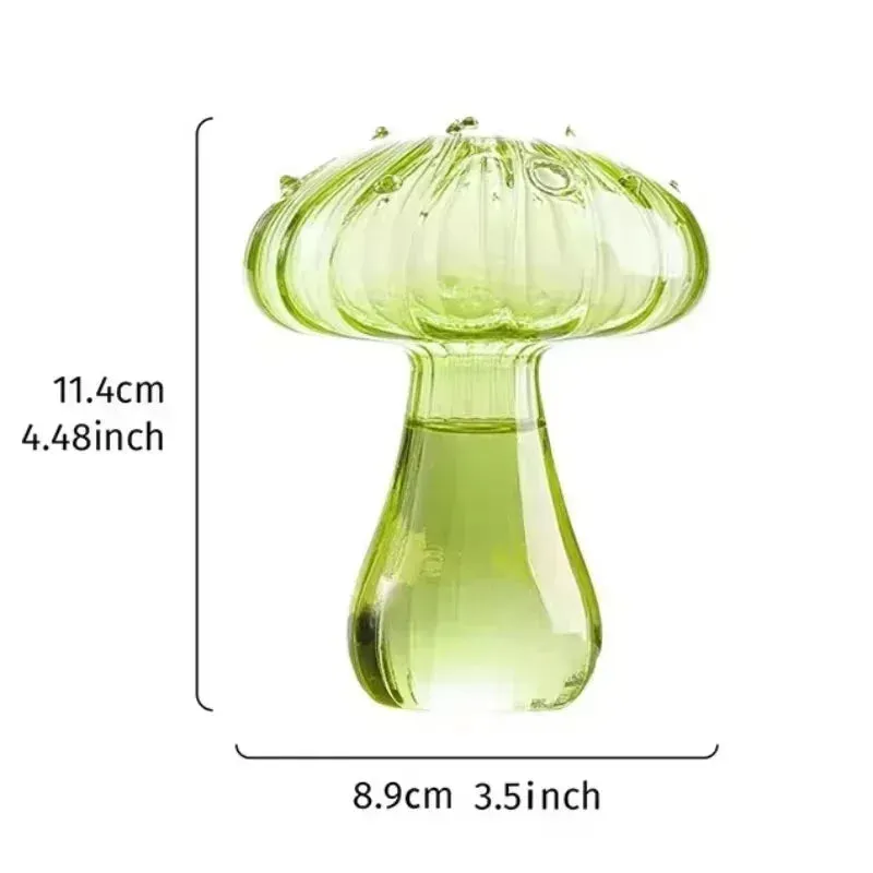Yeknu Colourful Mushroom Vase Plant Glass Plant  Bud Vase Decoration Home Glass Aromatherapy Vase Living Room Dining Room Desktop