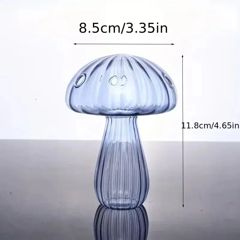 Yeknu Colourful Mushroom Vase Plant Glass Plant  Bud Vase Decoration Home Glass Aromatherapy Vase Living Room Dining Room Desktop