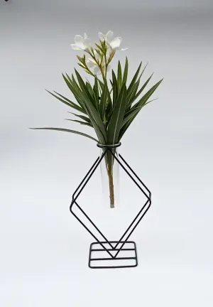 Z Designer Metallic Flower Vase/Test Tube Glass Vase for Hydroponic Plant/Modern Home Decor Vase/Vase for Home/Centerpiece,Flower Vase for Decor/Pc of 1 [ Metallic Vase Black ]