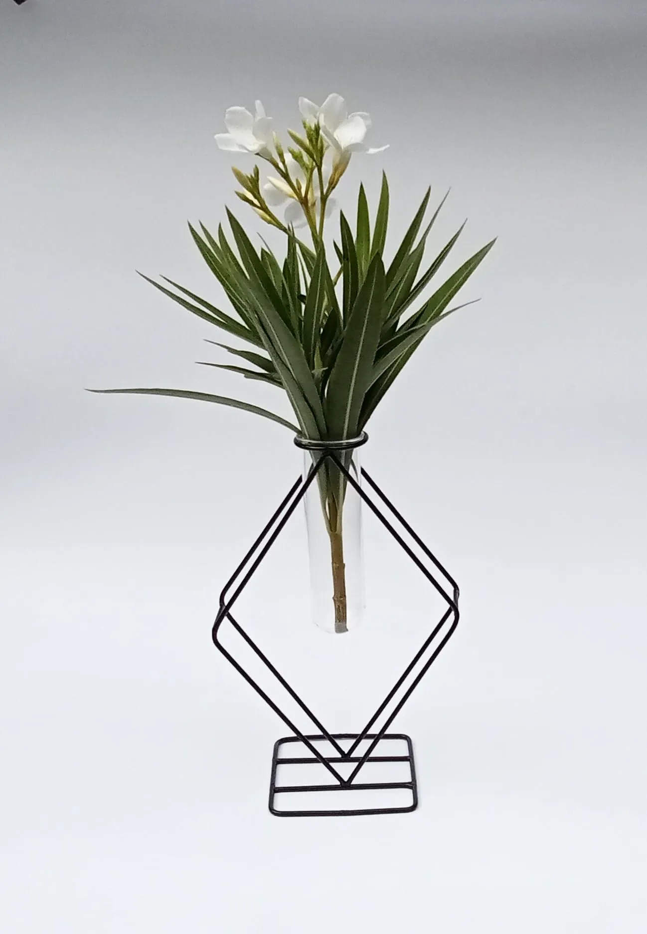 Z Designer Metallic Flower Vase/Test Tube Glass Vase for Hydroponic Plant/Modern Home Decor Vase/Vase for Home/Centerpiece,Flower Vase for Decor/Pc of 1 [ Metallic Vase Black ]