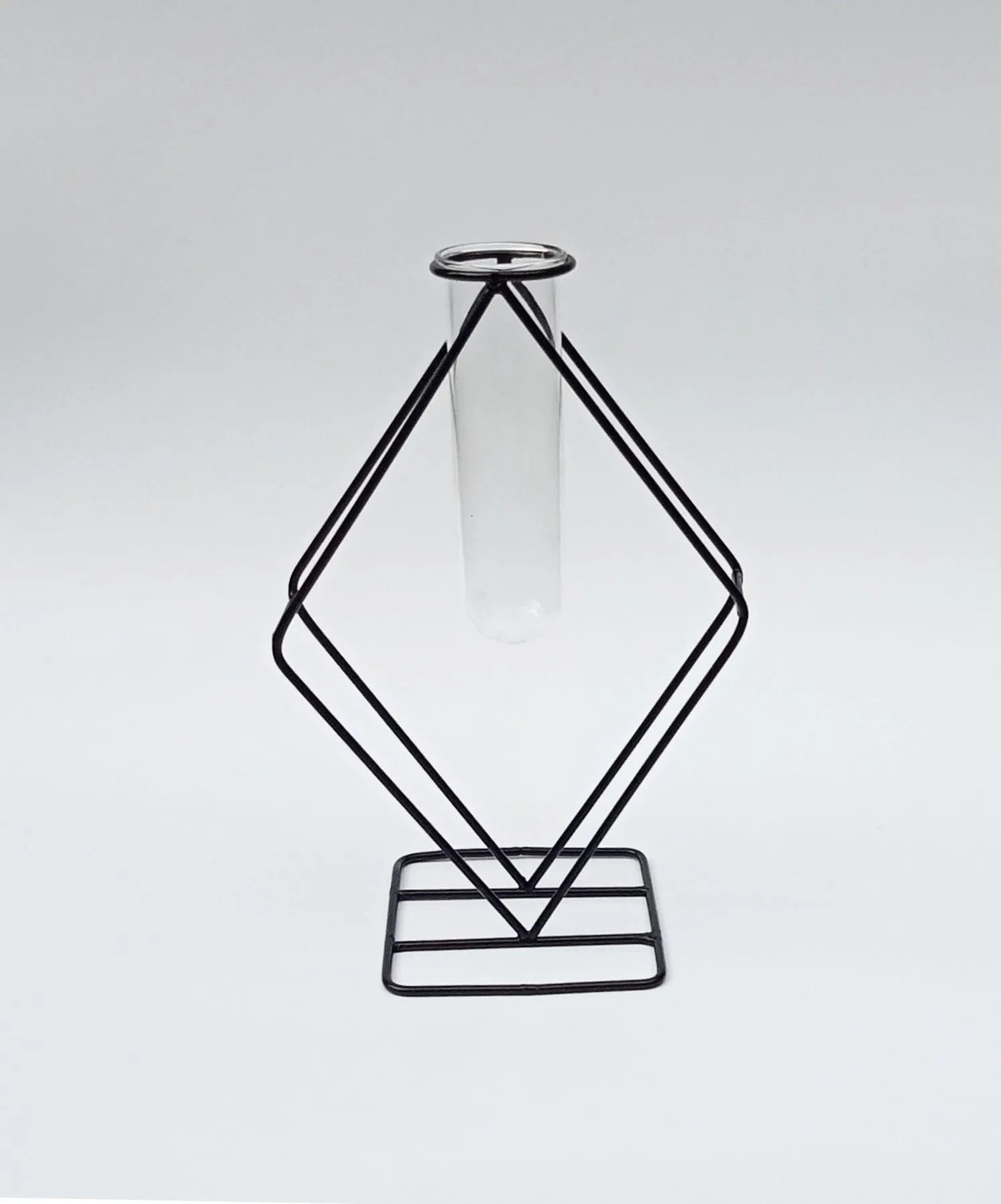 Z Designer Metallic Flower Vase/Test Tube Glass Vase for Hydroponic Plant/Modern Home Decor Vase/Vase for Home/Centerpiece,Flower Vase for Decor/Pc of 1 [ Metallic Vase Black ]