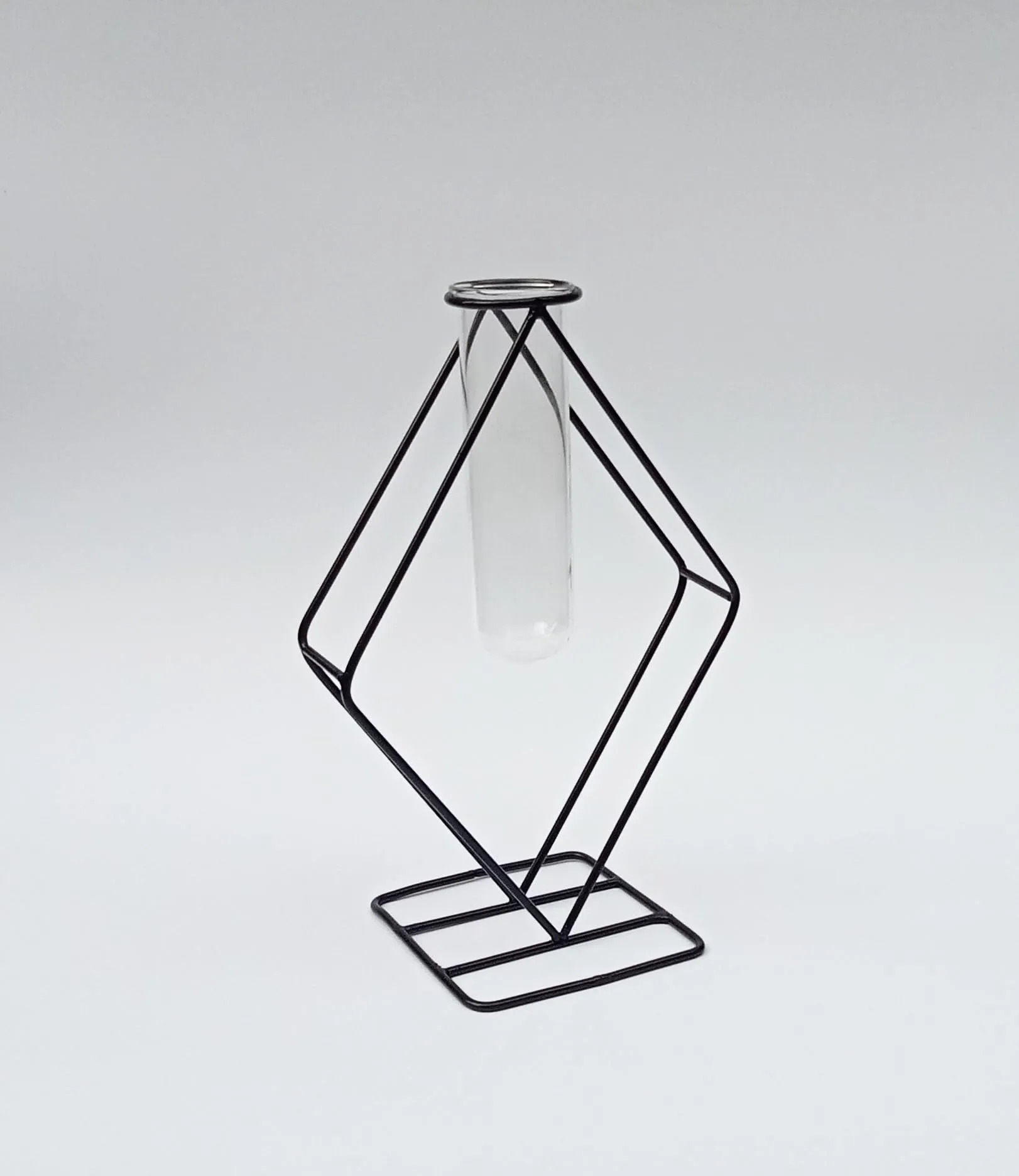 Z Designer Metallic Flower Vase/Test Tube Glass Vase for Hydroponic Plant/Modern Home Decor Vase/Vase for Home/Centerpiece,Flower Vase for Decor/Pc of 1 [ Metallic Vase Black ]