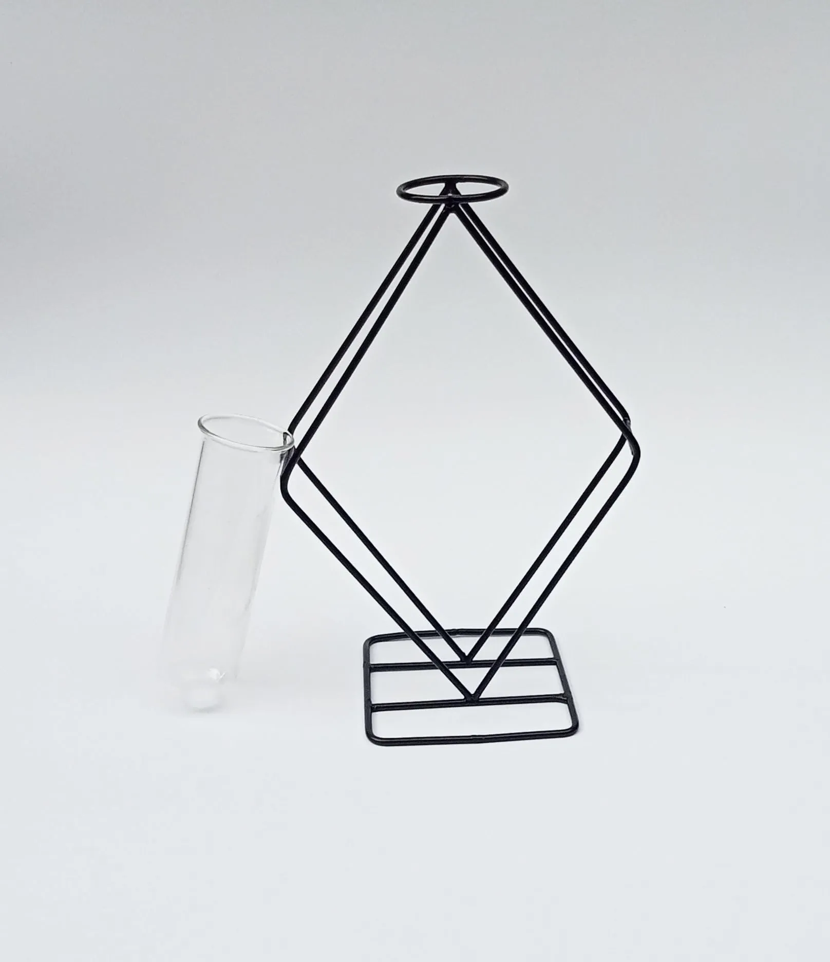 Z Designer Metallic Flower Vase/Test Tube Glass Vase for Hydroponic Plant/Modern Home Decor Vase/Vase for Home/Centerpiece,Flower Vase for Decor/Pc of 1 [ Metallic Vase Black ]